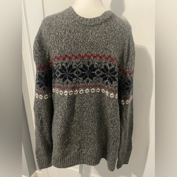 Abercrombie & Fitch Merino Wool Blend Fair Isle Crew Sweater - Picture 1 of 5